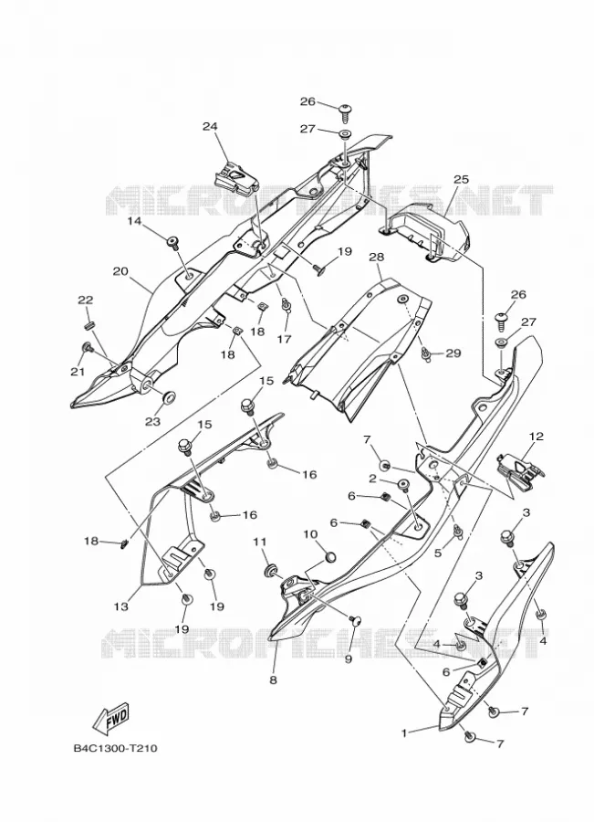 COUVERCLE LATERAL Yamaha MOTO 700 2020 MT  MTN690-A