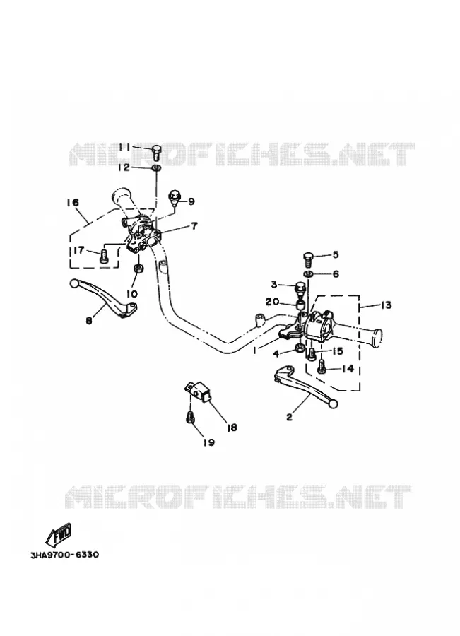 COMMODO / LEVIER Yamaha MOTO 100 1996 AG  AG100F