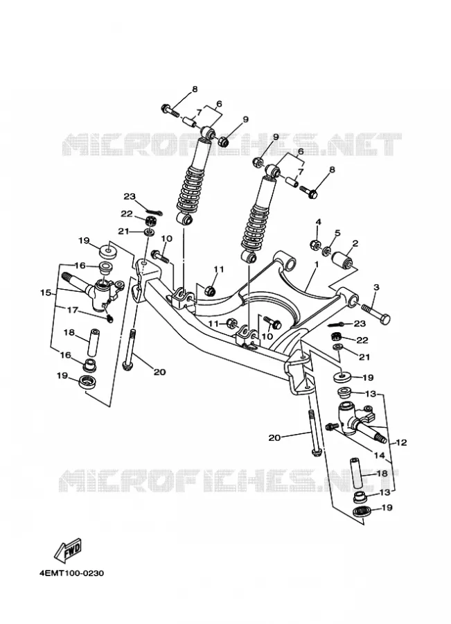 SUSPENSION / ROUE AVANT Yamaha QUAD 80 2001 BADGER  YFM80