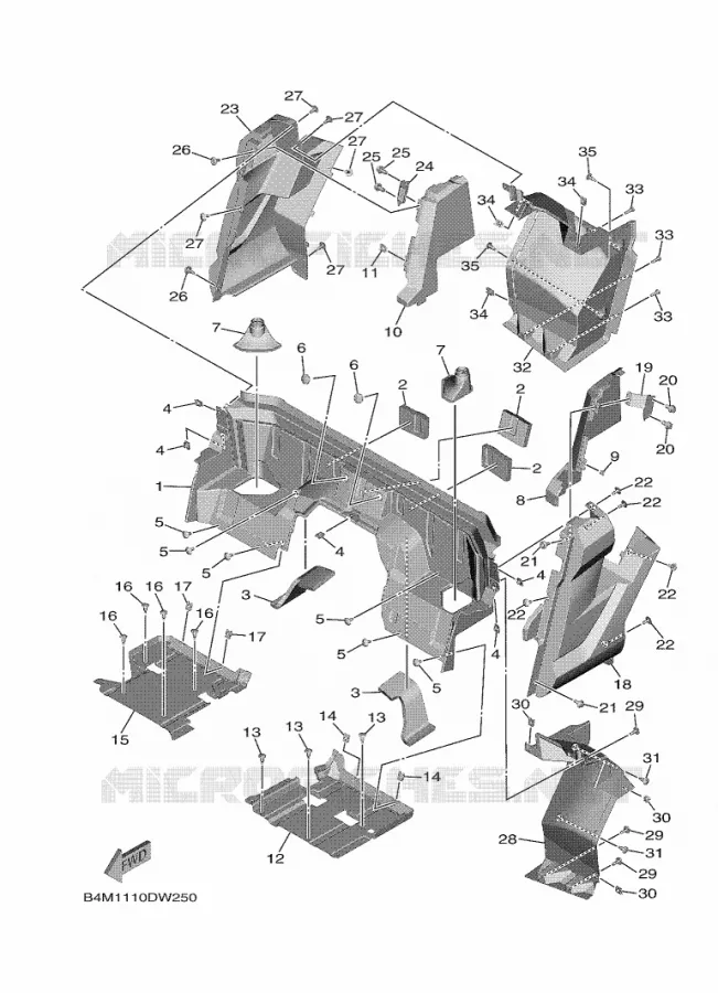 CACHE LATERAL 2 Yamaha SIDE BY SIDE 1000 2021 WOLVERINE  YXE1000EWS/YX10EPSM