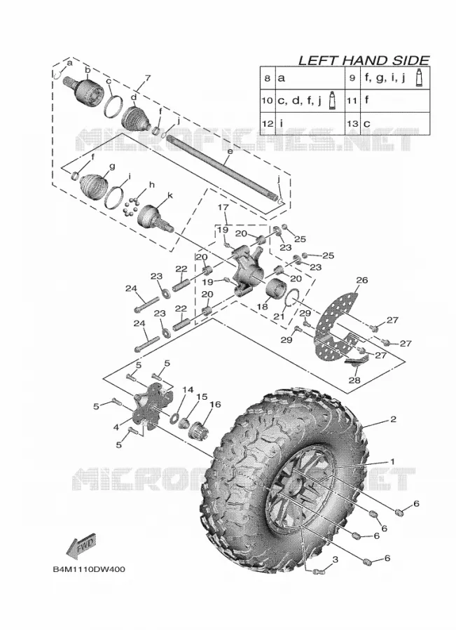 ROUE ARRIERE Yamaha SIDE BY SIDE 1000 2021 WOLVERINE  YXE1000EWS/YX10EPSM