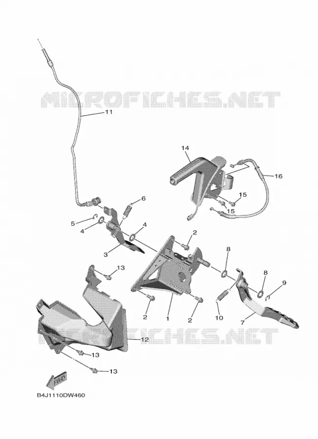 PEDALE / CABLE Yamaha SIDE BY SIDE 1000 2021 WOLVERINE  YXE1000EW/YX10EPAM