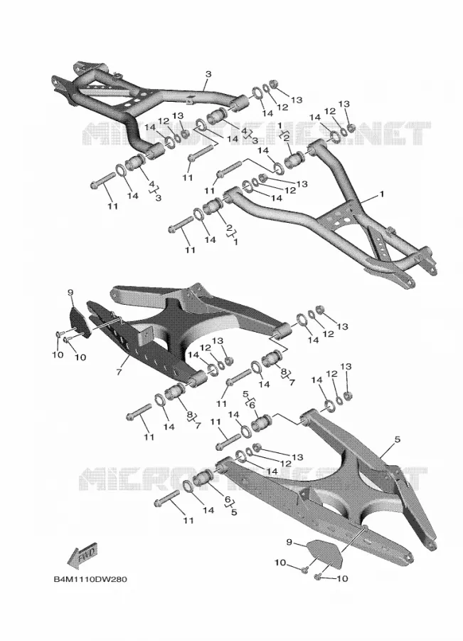 BRAS OSCILLANT  Yamaha SIDE BY SIDE 1000 2021 WOLVERINE  YXE1000EW/YX10EPAM