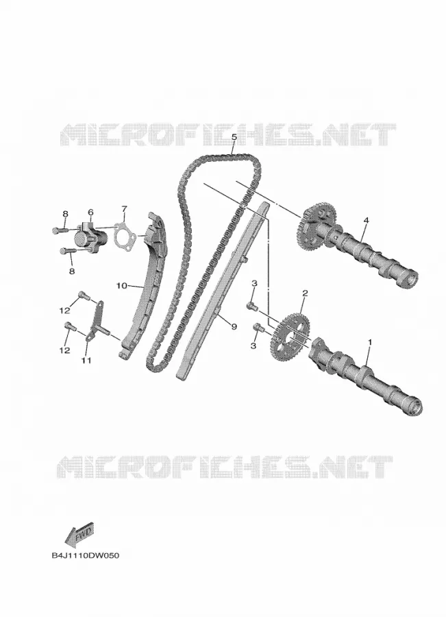 ARBRE A CAMES / CHAINE DE DISTRIBUTION Yamaha SIDE BY SIDE 1000 2021 WOLVERINE  YXE1000EW/YX10EPAM