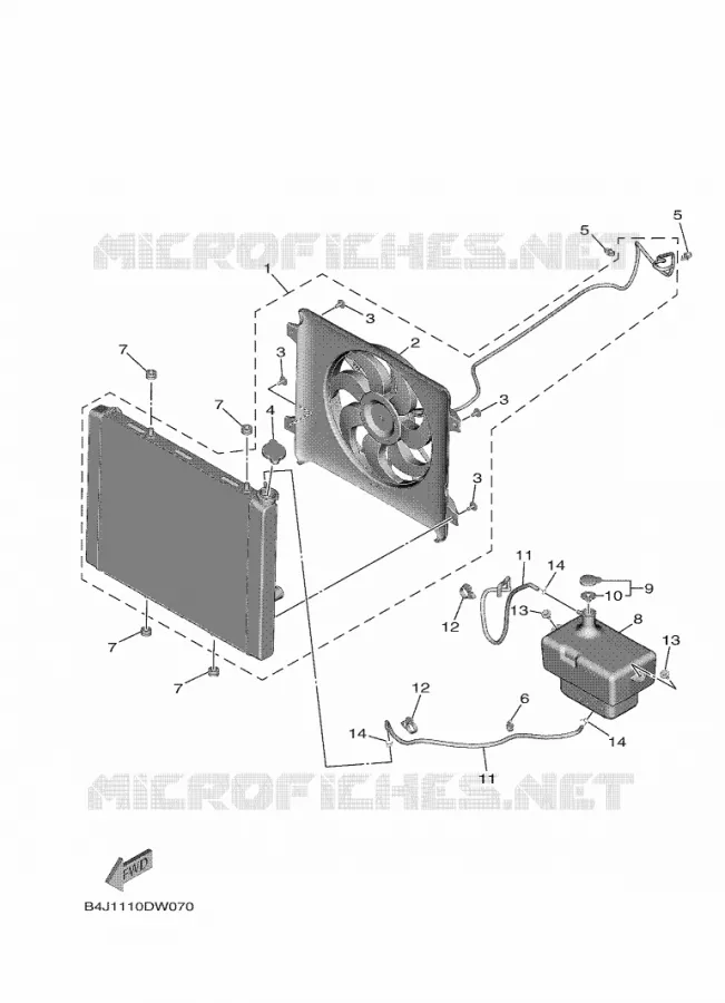 RADIATEUR / DURITES Yamaha SIDE BY SIDE 1000 2021 WOLVERINE  YXE1000EW/YX10EPAM
