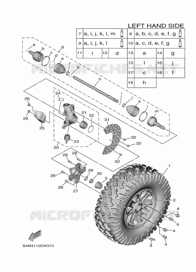 ROUE AVANT Yamaha SIDE BY SIDE 1000 2021 WOLVERINE  YXE1000EW/YX10EPAM