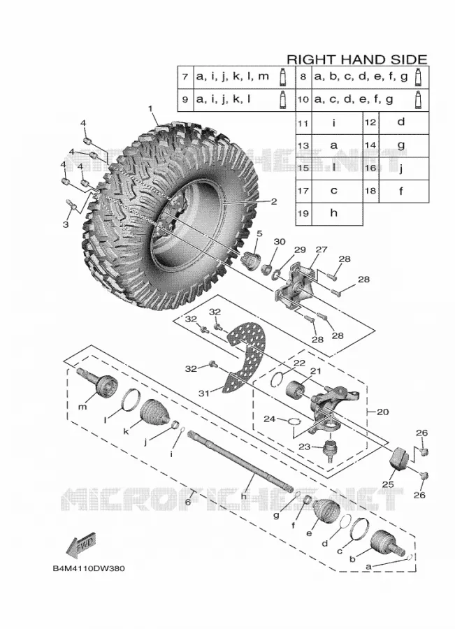ROUE AVANT 2 Yamaha SIDE BY SIDE 1000 2021 WOLVERINE  YXE1000EW/YX10EPAM