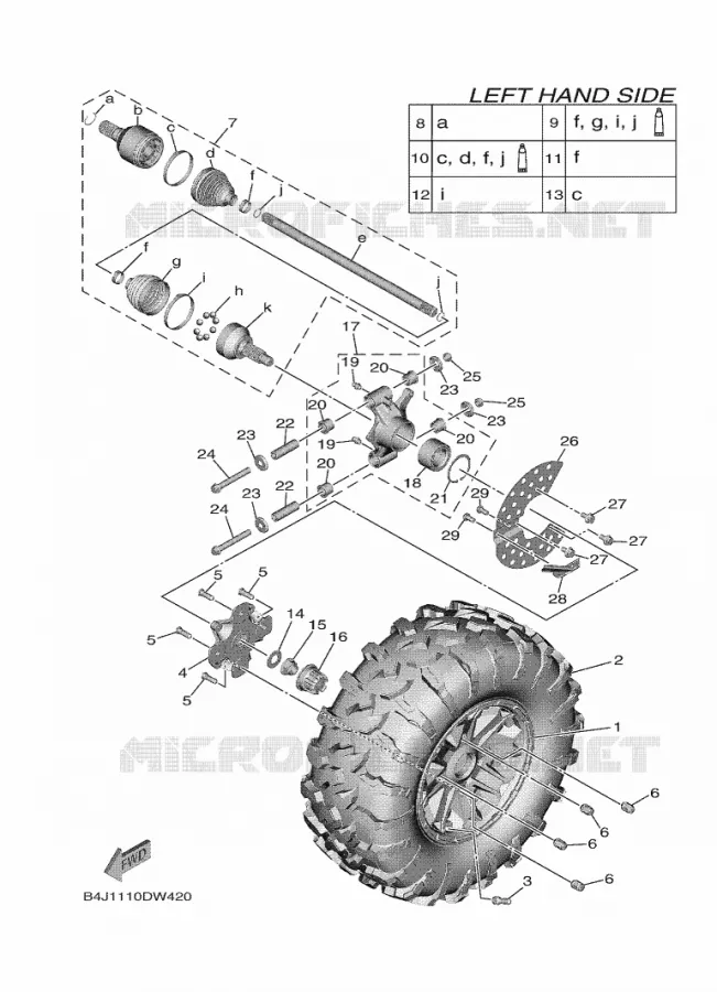ROUE ARRIERE Yamaha SIDE BY SIDE 1000 2021 WOLVERINE  YXF1000EWS/YX10FPSM