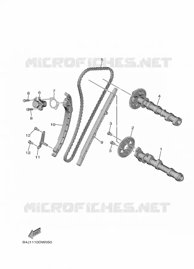 ARBRE A CAMES / CHAINE DE DISTRIBUTION Yamaha SIDE BY SIDE 1000 2021 WOLVERINE  YXF1000EW/YX10FPAM