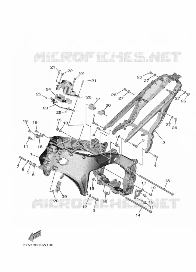 CADRE Yamaha MOTO 900 2021 MT  MTN890