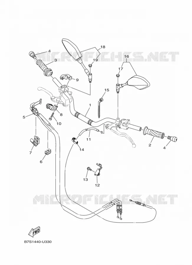 GUIDON ET CABLES Yamaha MOTO 700 2020 MT  MTN690-U