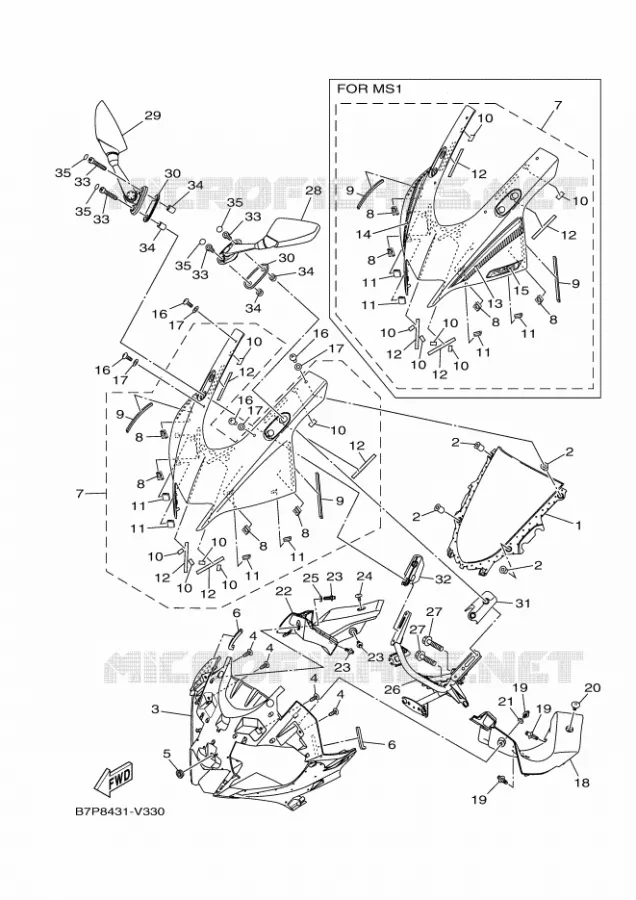 PARE BRISE Yamaha MOTO 250 2020 R25  YZF250-A