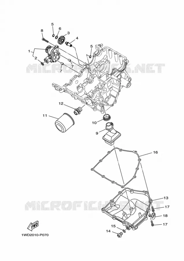 POMPE A HUILE Yamaha MOTO 300 2020 MT  MTN320-A