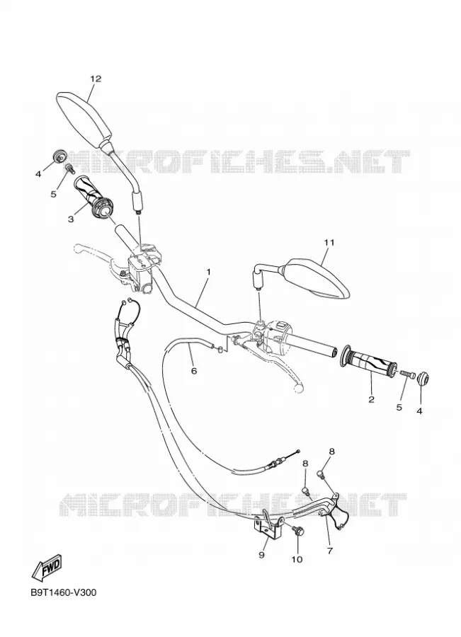 GUIDON ET CABLES Yamaha MOTO 300 2020 MT  MTN320-A
