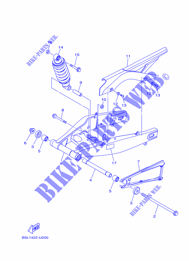 BRAS OSCILLANT / AMORTISSEUR pour Yamaha YZF-R3 de 2020