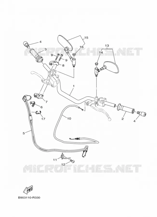 GUIDON ET CABLES Yamaha MOTO 900 2020 XSR  MTM850