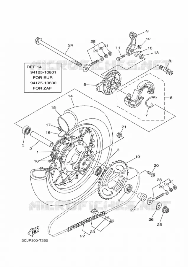 ROUE ARRIERE Yamaha MOTO 50 2020 TTR  TT-R50E