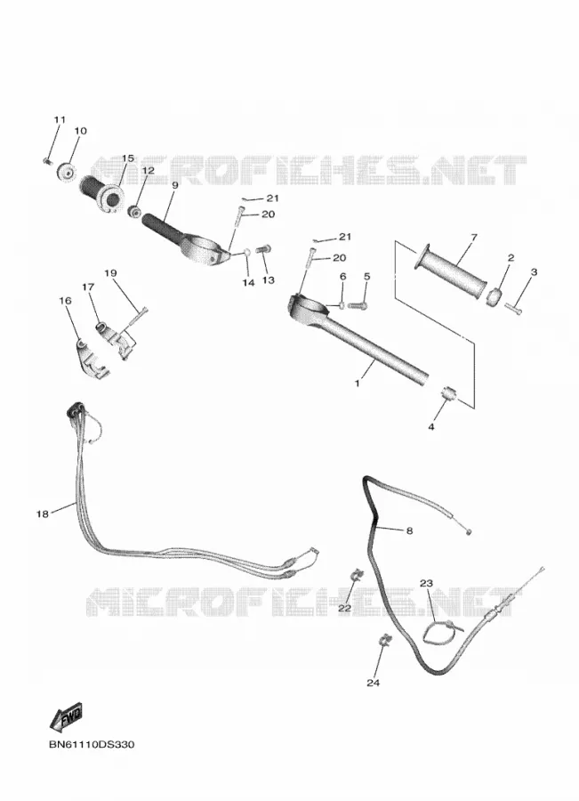 GUIDON ET CABLES Yamaha MOTO 600 2020 R6  YZF600