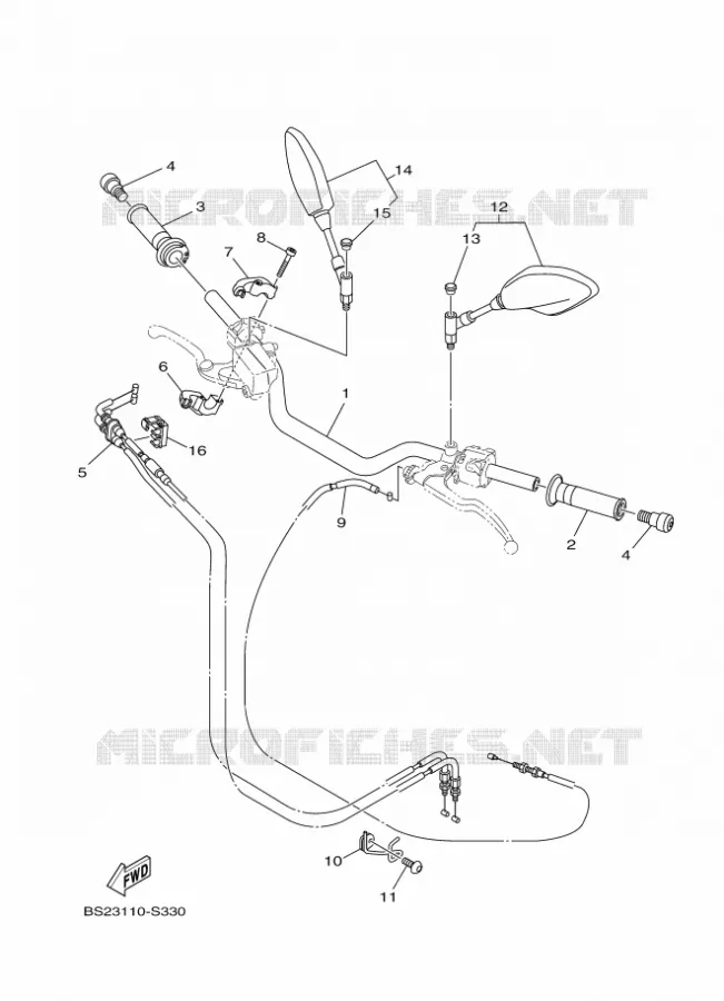 GUIDON ET CABLES Yamaha MOTO 900 2020 MT  MTN850-A