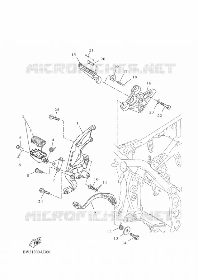 SUPPORT / REPOSE PIEDS 2 Yamaha MOTO 700 2020 TENERE  XTZ690