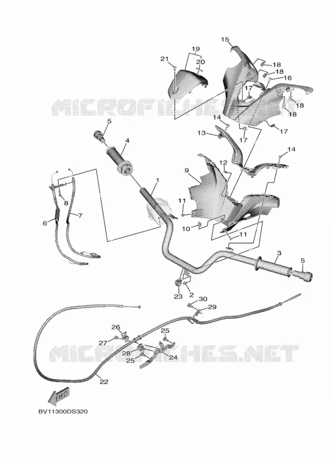 GUIDON ET CABLES Yamaha SCOOTER 560 2020 TMAX  XP560E-A