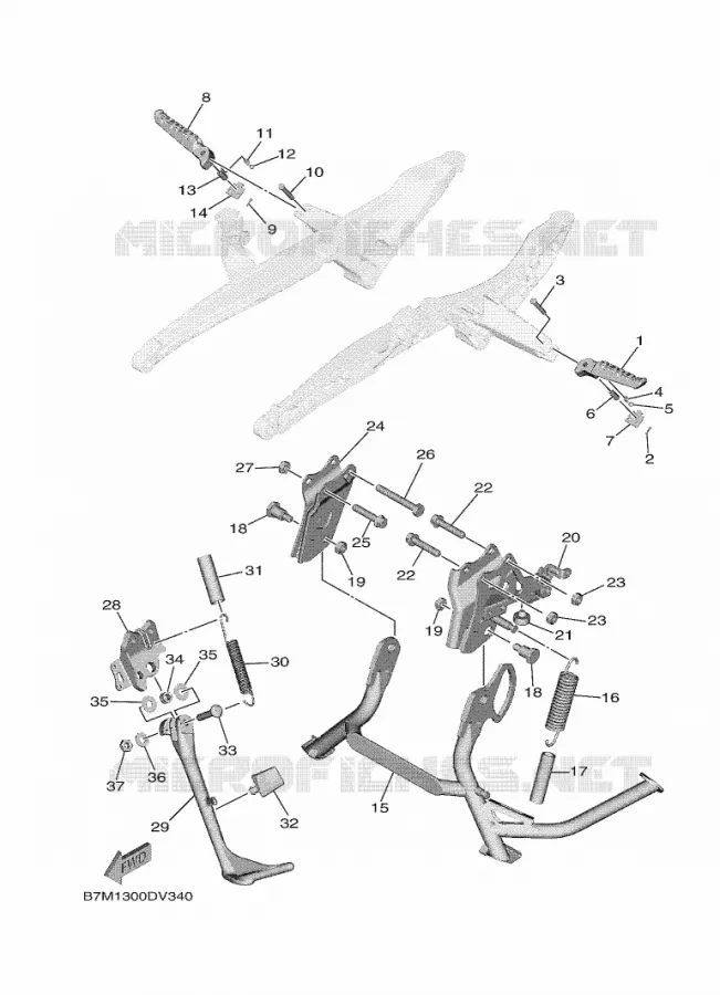 SUPPORT / REPOSE PIEDS Yamaha SCOOTER 560 2020 TMAX  XP560D-A