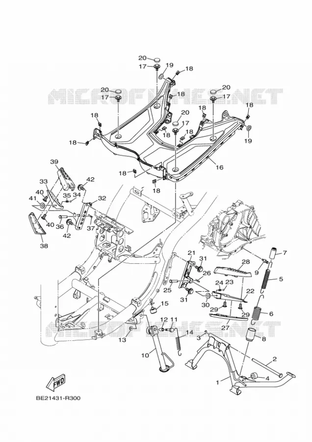 SUPPORT / REPOSE PIEDS Yamaha SCOOTER 125 2020 TRICITY  MWS125-C