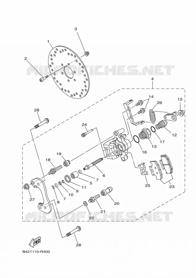 ETRIER DE FREIN ARRIERE 2 Yamaha SIDE BY SIDE 700 2020 VIKING  YXM700E/YX70MPL