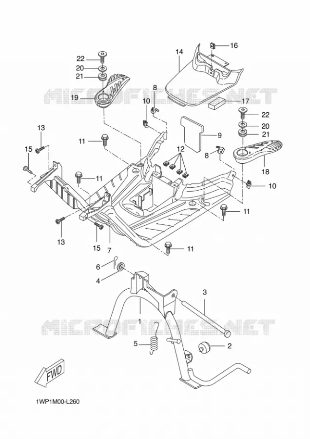 SUPPORT / REPOSE PIEDS Yamaha SCOOTER 50 2012 BOOSTER (MBK)  CW50LN