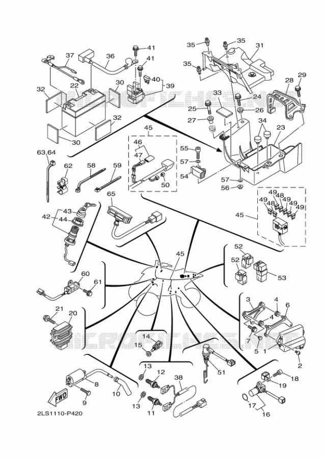 PARTIE ELECTRIQUE 1 Yamaha QUAD 700 2020 RAPTOR  YFM700R