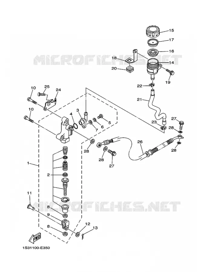 MAITRE CYLINDRE DE FREIN ARRIERE Yamaha QUAD 700 2020 RAPTOR  YFM700R