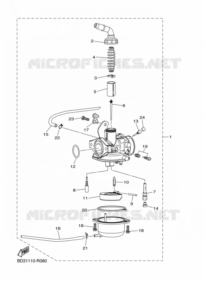 CARBURATEUR Yamaha QUAD 90 2020 RAPTOR  YFM90R
