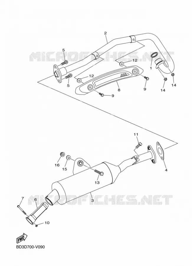 ECHAPPEMENT Yamaha QUAD 90 2020 RAPTOR  YFM90R