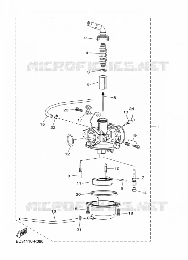 CARBURATEUR Yamaha QUAD 90 2020 RAPTOR  YFM90R