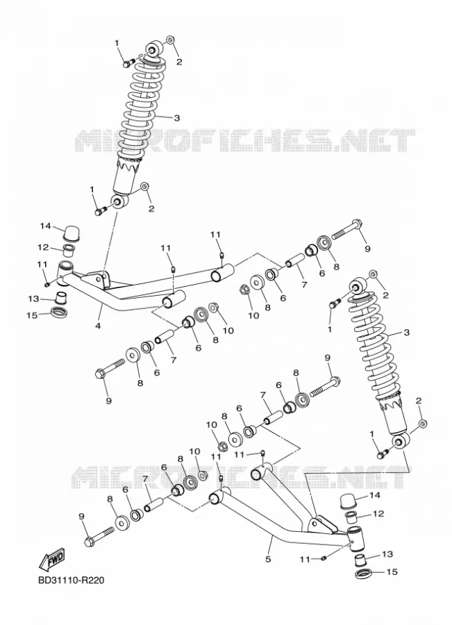 SUSPENSION / ROUE AVANT Yamaha QUAD 90 2020 RAPTOR  YFM90R