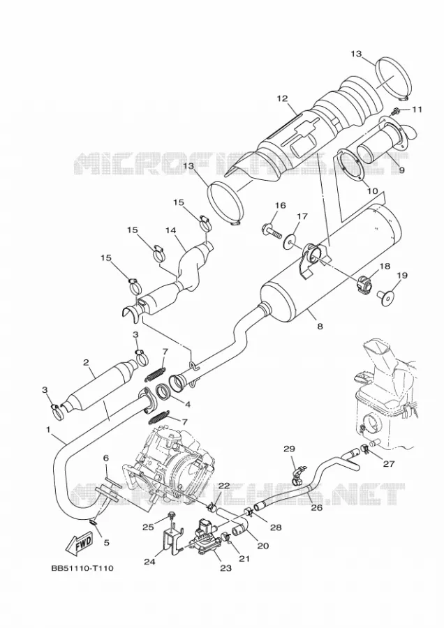 ECHAPPEMENT Yamaha QUAD 450 2020 KODIAK  YFM450FWB