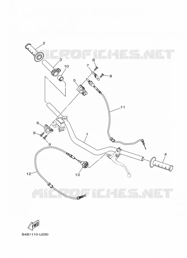 GUIDON ET CABLES Yamaha MOTO 85 2021 YZ  YZ85LW