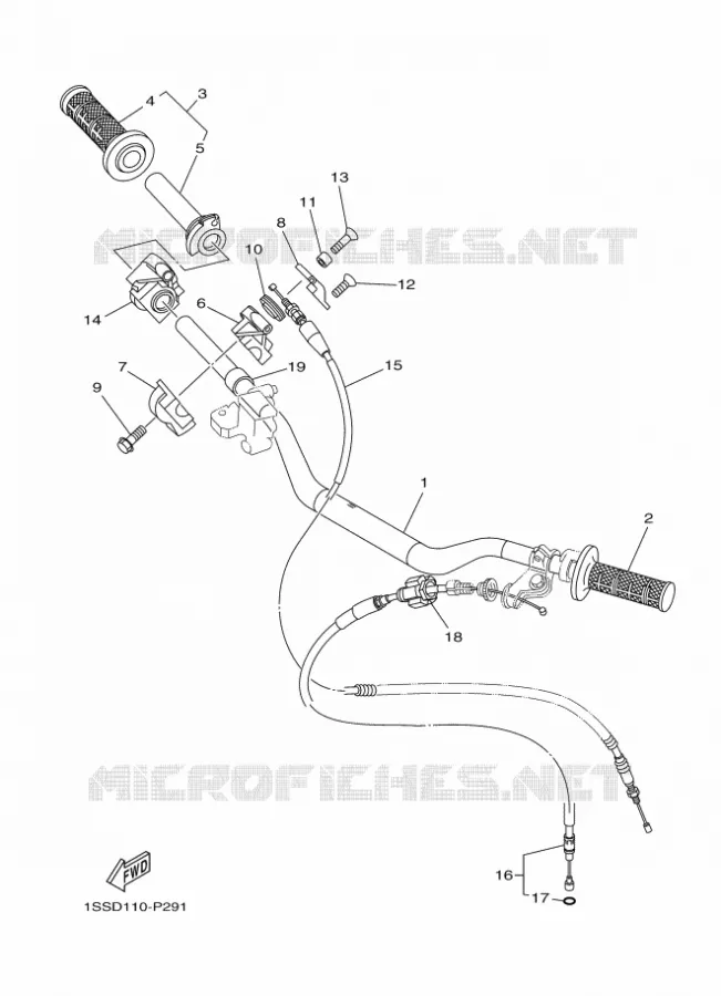 GUIDON ET CABLES Yamaha MOTO 125 2021 YZ  YZ125