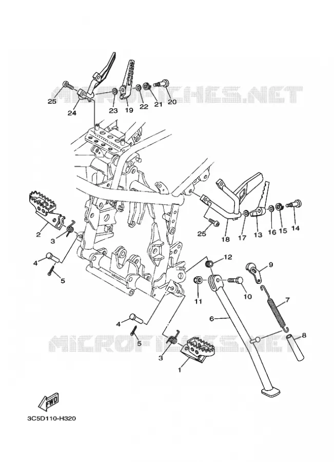 BEQUILLE / REPOSE PIEDS Yamaha MOTO 250 2021 XT  XT250M