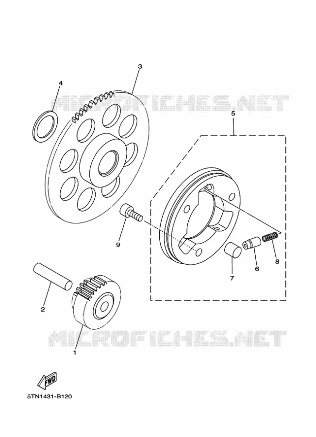 EMBRAYAGE DE DEMARREUR Yamaha MOTO 110 2021 TTR  TT-R110E