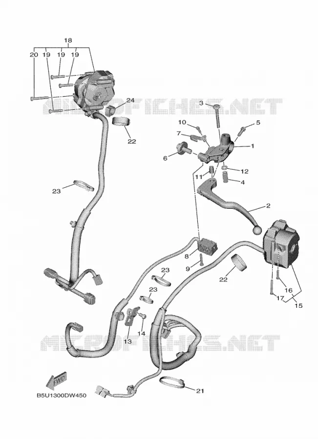 COMMODO / LEVIER Yamaha MOTO 900 2021 TRACER  MTT890