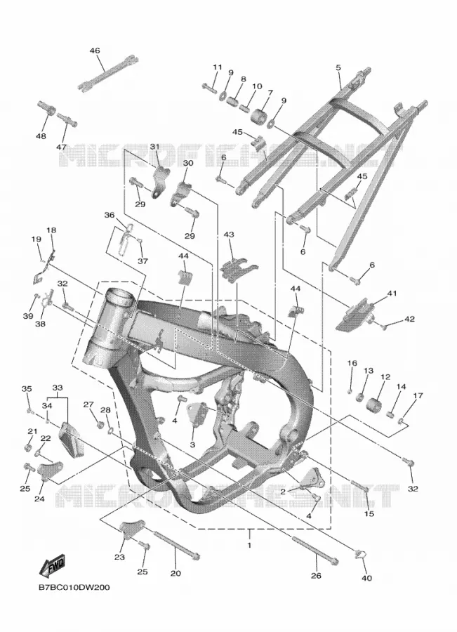 CADRE Yamaha MOTO 250 2021 YZF  YZ250F
