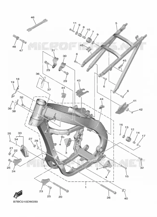 CADRE Yamaha MOTO 250 2021 YZF  YZ250F