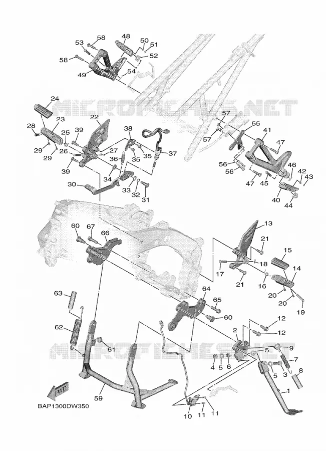 BEQUILLE / REPOSE PIEDS Yamaha MOTO 900 2021 TRACER  MTT890D