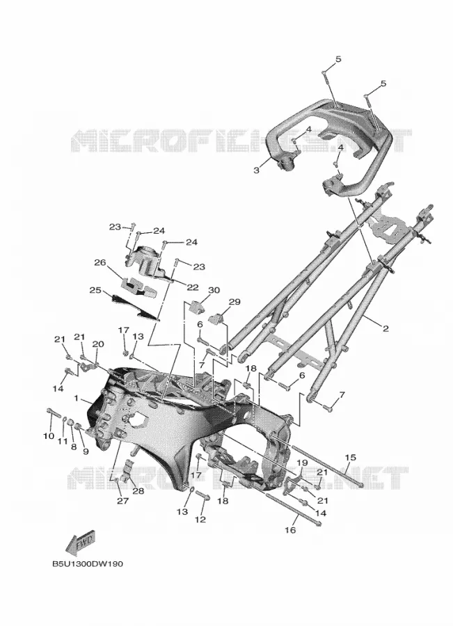 CADRE Yamaha MOTO 900 2021 TRACER  MTT890D