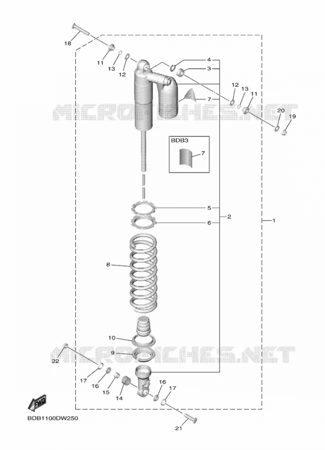 AMMORTISSEUR ARRIERE Yamaha MOTO 450 2021 WRF  WR450F