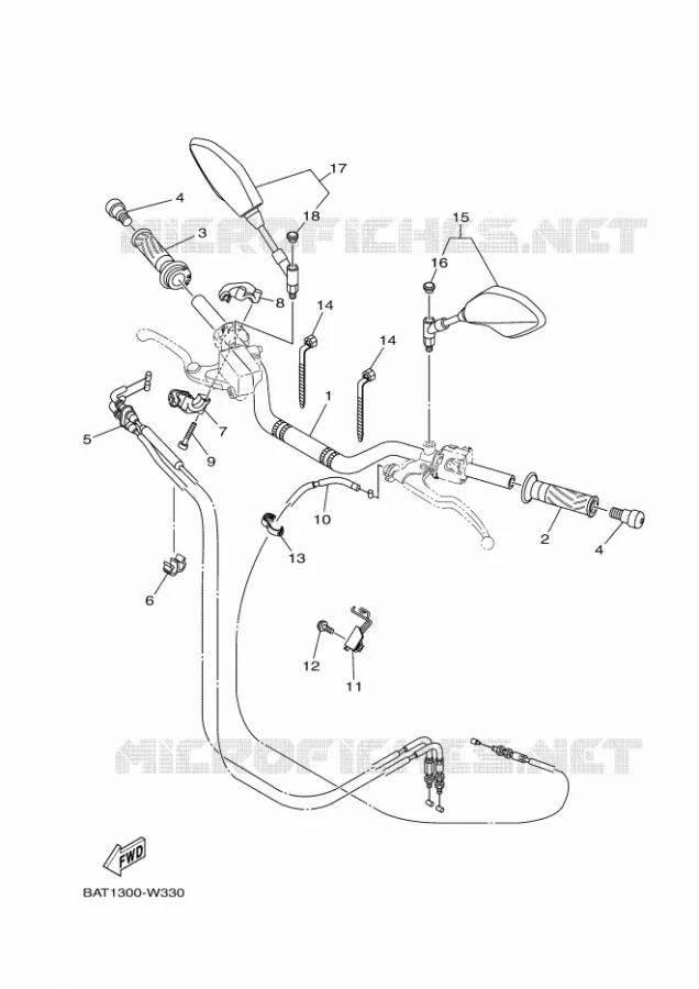 GUIDON ET CABLES Yamaha MOTO 700 2021 MT  MTN690-U