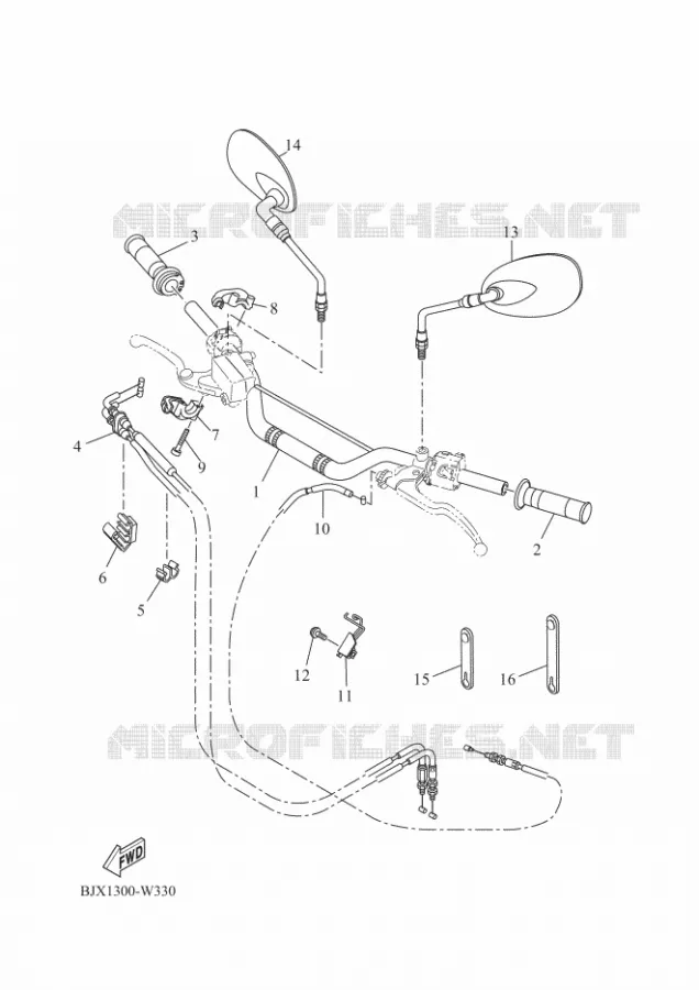 GUIDON ET CABLES Yamaha MOTO 700 2021 XSR  MTM690D-U