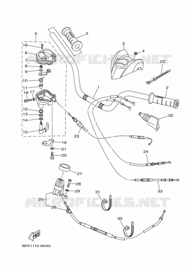 GUIDON ET CABLES Yamaha QUAD 700 2021 RAPTOR  YFM700R