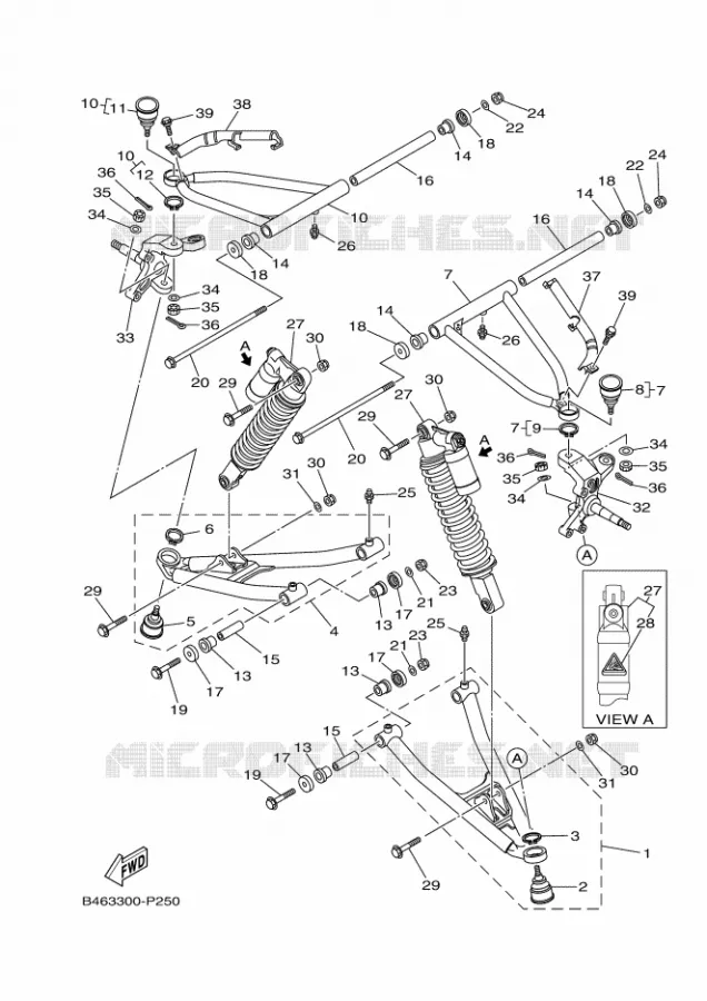 SUSPENSION / ROUE AVANT Yamaha QUAD 700 2021 RAPTOR  YFM700R